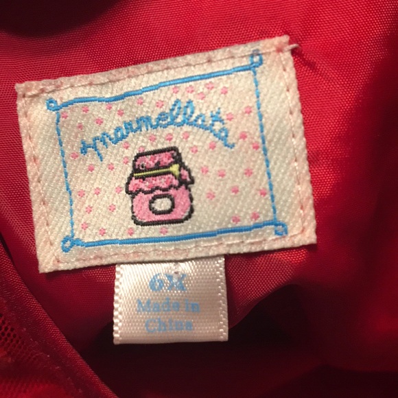 Marmellata Red Polka Dot Sheer Overlay Dress 6X - Picture 8 of 8